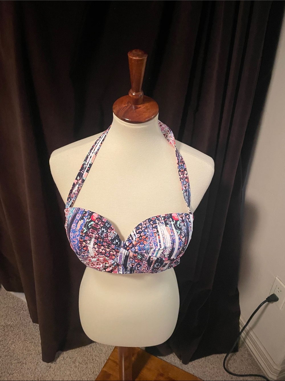 Women’s Multicolor Halter Bikini Top